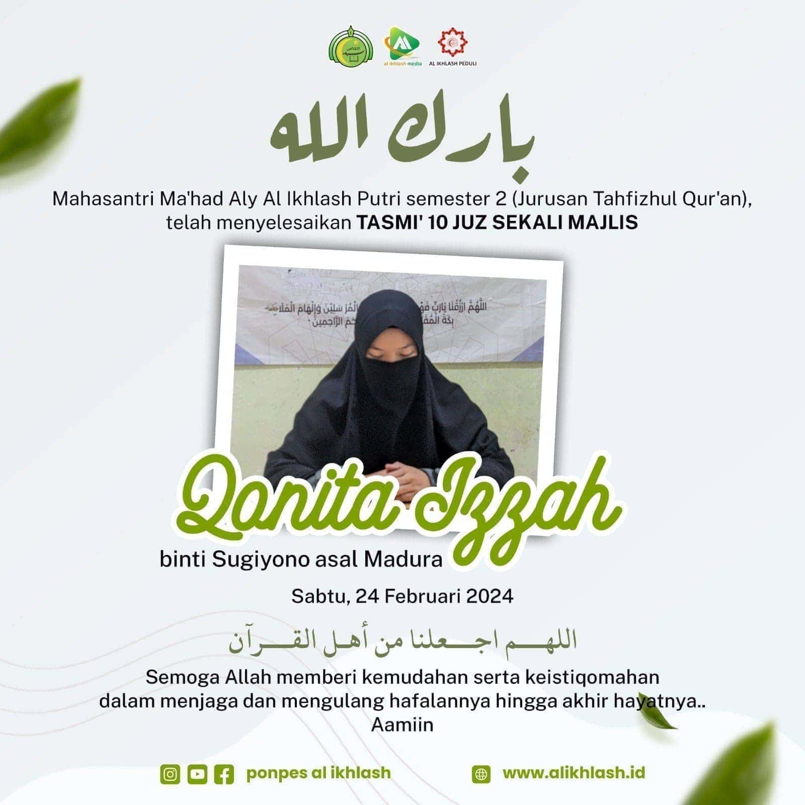 Tasmi’ 10 juz MA Putri